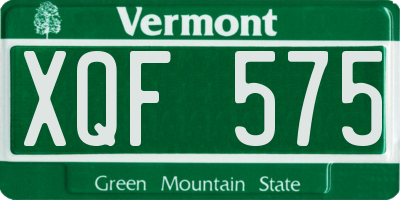 VT license plate XQF575