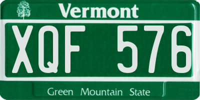 VT license plate XQF576