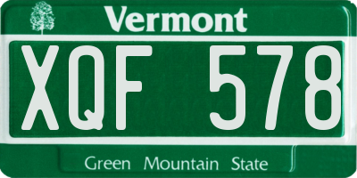 VT license plate XQF578