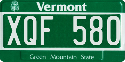 VT license plate XQF580
