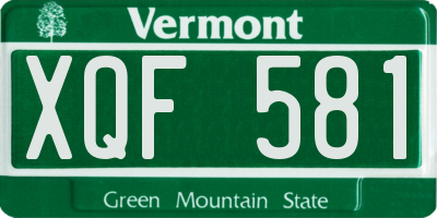 VT license plate XQF581