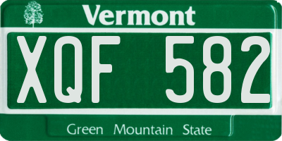 VT license plate XQF582