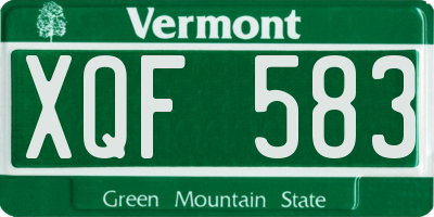 VT license plate XQF583
