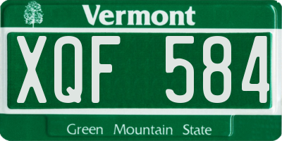 VT license plate XQF584