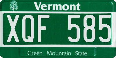 VT license plate XQF585