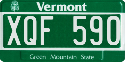 VT license plate XQF590