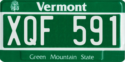 VT license plate XQF591