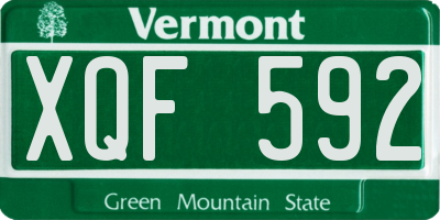VT license plate XQF592