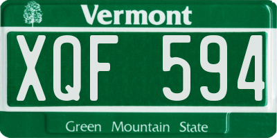 VT license plate XQF594