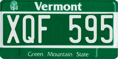 VT license plate XQF595