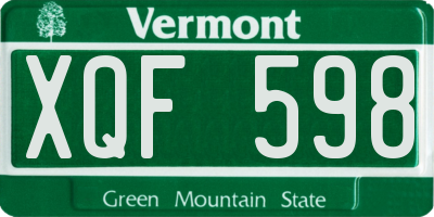 VT license plate XQF598