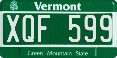 VT license plate XQF599