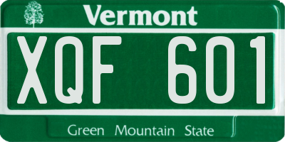 VT license plate XQF601