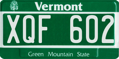 VT license plate XQF602