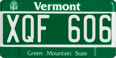 VT license plate XQF606