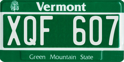 VT license plate XQF607