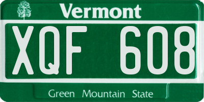 VT license plate XQF608