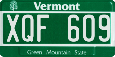 VT license plate XQF609