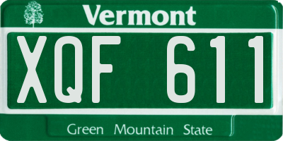 VT license plate XQF611