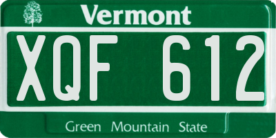 VT license plate XQF612