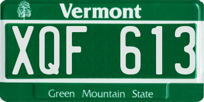 VT license plate XQF613