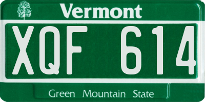 VT license plate XQF614