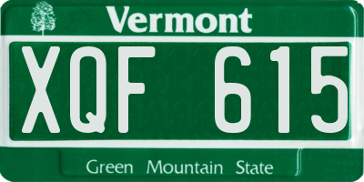 VT license plate XQF615