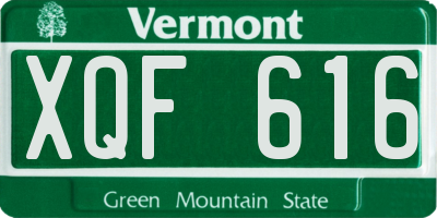 VT license plate XQF616
