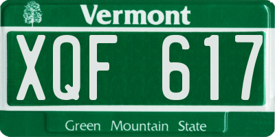 VT license plate XQF617