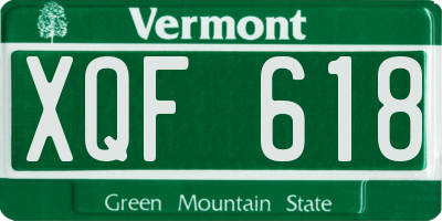 VT license plate XQF618