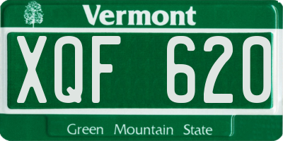 VT license plate XQF620