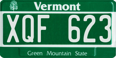VT license plate XQF623