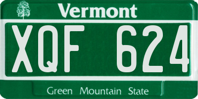VT license plate XQF624