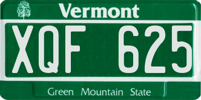 VT license plate XQF625
