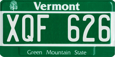 VT license plate XQF626