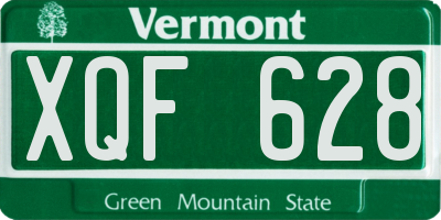 VT license plate XQF628