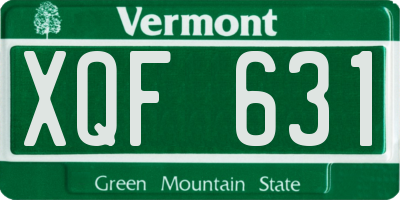 VT license plate XQF631