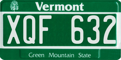 VT license plate XQF632