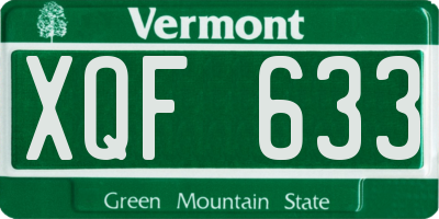 VT license plate XQF633
