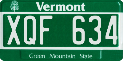 VT license plate XQF634