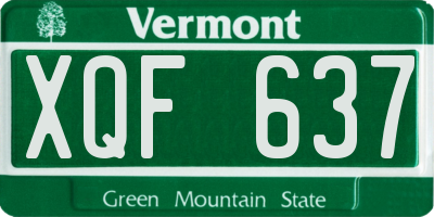 VT license plate XQF637