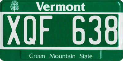 VT license plate XQF638