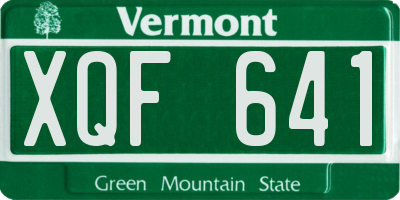 VT license plate XQF641