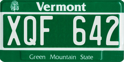 VT license plate XQF642