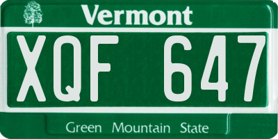 VT license plate XQF647