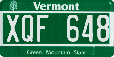 VT license plate XQF648