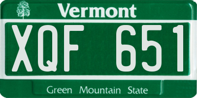 VT license plate XQF651
