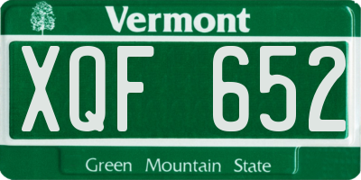VT license plate XQF652