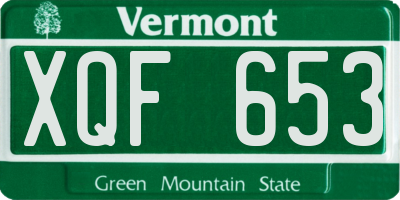 VT license plate XQF653