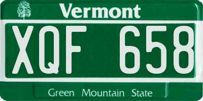 VT license plate XQF658